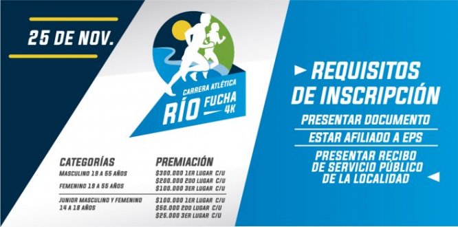 Carrera Atlética Río Fucha 4k - requisitos